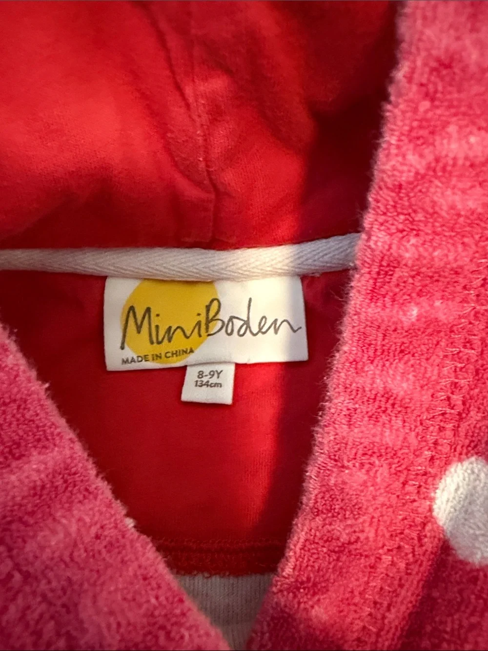 Mini boden toweling coverup 8-9 years